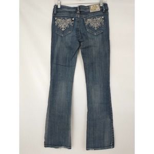 Grace In LA Denim Lightly Distressed Jeans Women's Size 7 Bling 28 x 33